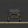 Camouflage Armored Functional Vehicle With Mounted Weapon And Off Road Tires