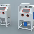 Industrial Sandblasting Equipment with Dual Units Control Panels Viewing Windows and Stable Base