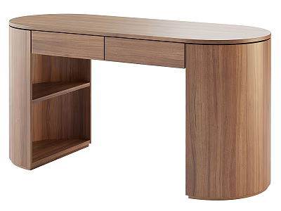 Modern Wooden Podium With Drawer And Shelf Storage In Walnut Finish For Office Or Classroom 3d model