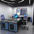 Modern Monitoring Room Data Center 3d model