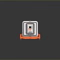 Three Parallel Orange White Industrial Equipment Units With Blue Panels And Support Legs Numbered 04