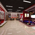 Vibrant Fire Science Popularization Education Base Featuring Red Background Firefighters Images Emblem And Open Book