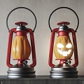 Modern All Saints Table Lamp Pumpkin Lamp Decorative Children Table Lamp Beautiful Atmosphere Kerosene Lamp Cream Art Table Lamp 3d model