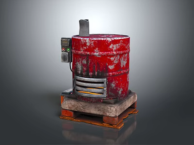 Industrial LOFT manual electric stove heating stove 3d model