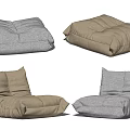 Modern Comfortable Bean Bag Chair in Gray and Brown for Living Room Decor