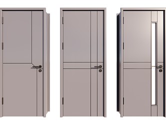 Modern swing door combination 3d model