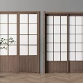 Sliding door Sliding door Sliding door Lattice sliding door Partition door 3d model