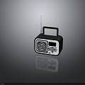 Retro Radio King Portable FM Radio With Green Display Antenna Handle And Knob