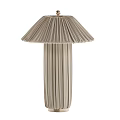 Modern Pleated Beige Table Lamp with Elegant Shade and Column Design 3d model