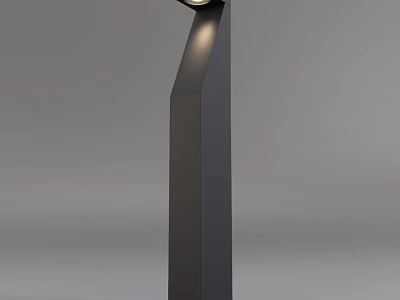 Modern Black Outdoor Light with Sleek Vertical Stand and Bright Illumination Design 3d model