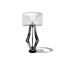 Modern Table Lamp With Mesh Shade And Geometric Metal Base Design 3d model
