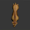 Orange Reptile With Mane Fangs And Standing Posture In Realistic