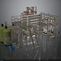 Industrial Equipment With Stainless Steel Framework Green Tank Ladder And Control Panel