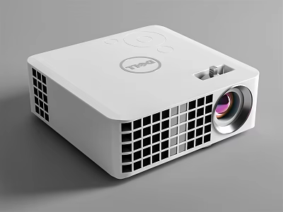 Projection Monitoring System With White Compact Projector High Definition Lens And Thermal Vents 3d model