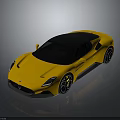 Yellow Sports Car With Black Roof Sleek Design And Shiny Black Wheels