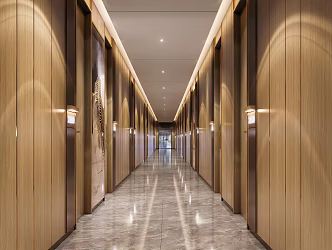 New Chinese Hotel Aisle Hotel Corridor Aisle Dormitory Corridor Office Corridor 3d model
