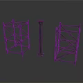 Heavy Duty Black Metal Frame Column Support Structures For Industrial Equipment