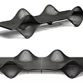 Modern Special-shaped Sofa With Curved Wavy Structure And Metal Openwork Design