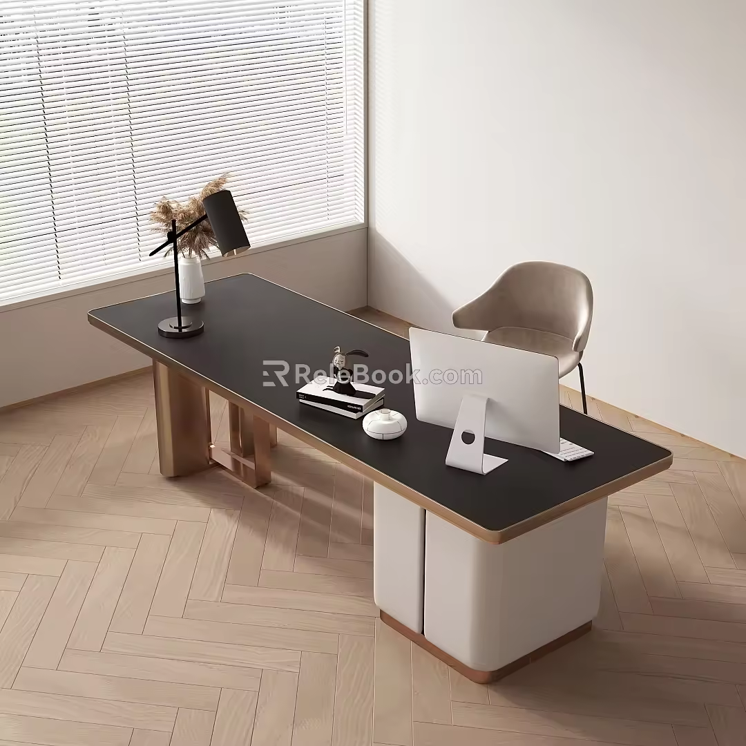 Desk and chair combination 3d model