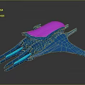 Futuristic Blue And Pink 3D Model With Sleek Design Glowing Lines On Dark Background
