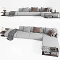 Modern corner sofa multiplayer sofa 3d model