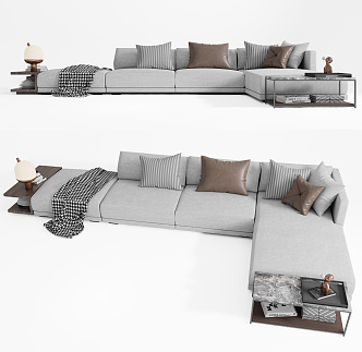 Modern corner sofa multiplayer sofa 3d model