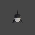 Black And White Orca Swimming With Sleek Body Against Dark Background