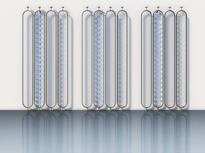 Modern Stylish Swing Doors With Glass Panels And Stainless Steel Frames 3d model