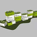 Youth Force Party Display Structures With Green Silver Design On Grass Background