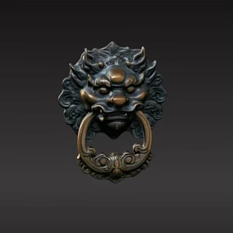 Lion Head Door Knob A Door Buckle Door Handle 3d model