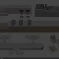 Modern Bar Counter Design With Stone Top Wooden Accent Bar Stools And Dining Tables