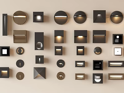 Modern Wall Lamps In Various Shapes For Indoor Lighting And Decoration 3d model