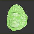 Silver Jewelry Ring Featuring Carved Native American Face With Feathered Headdress
