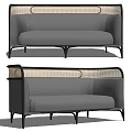 Modern Double Sofa Rattan Double Sofa 3d model