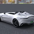 White Convertible Sports Car With Sleek Front Design And Green License Plate