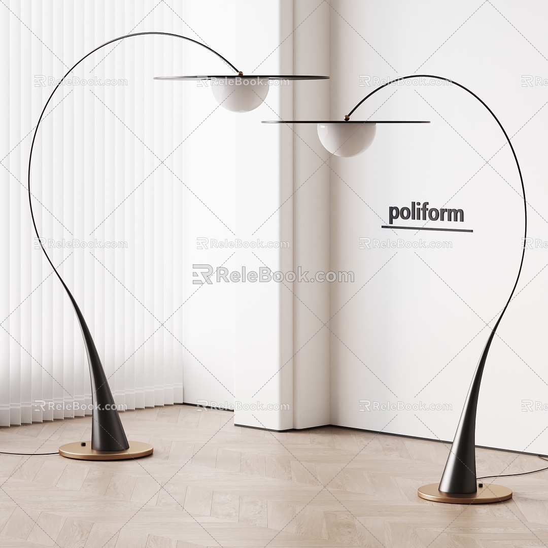 poliform modern floor lamp fishing lamp metal floor lamp 3d model