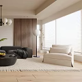 Elegant Modern Living Dining Room Interior With Sofa Chandelier Rug And Wooden Wall