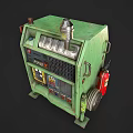 Green Industrial Mobile Equipment Featuring Control Panel Wheels And Ventilation 3d model