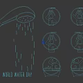 World Water Day Illustrations Featuring Various Shower And Bathing Scenes 3d model