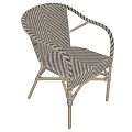 Modern Wicker Outdoor Chair With Armrests And Natural Rattan Frame Design