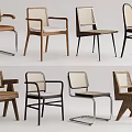 Different Styles Modern Dining Chairs Featuring Wooden Metal Frames And Woven Back Designs