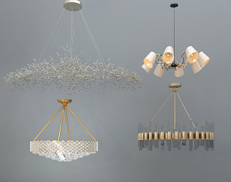 Post-modern special-shaped chandelier 3d model