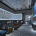 Luxury Modern KTV Lounge Interior Design With Sofa Seating Large Screen And Ambient Lighting