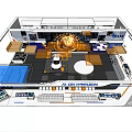 Futuristic Exhibition Hall Design With Hi tech Booths Screens And Interactive Lighting