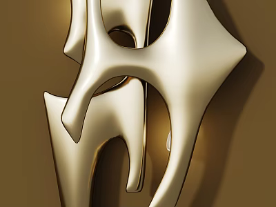 Unique Gold Abstract Curved Wall Lamp For Modern Interior Decoration Design 3d model