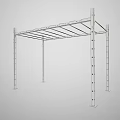 Industrial Equipment Metal Framework With Black Columns Green Beams And Adjustable Holes