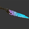 Fantasy Glowing Sword With Blue Purple Crystal Blade And Decorative Hilt