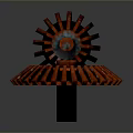 Red Gear Shaped Lighting Fixture Combination with Metal Texture and Modern Art Design