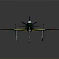 Green Model Airplane With Red Circles Propeller Landing Gear And Cockpit