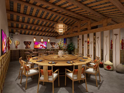 New Chinese-style private room box 3d model